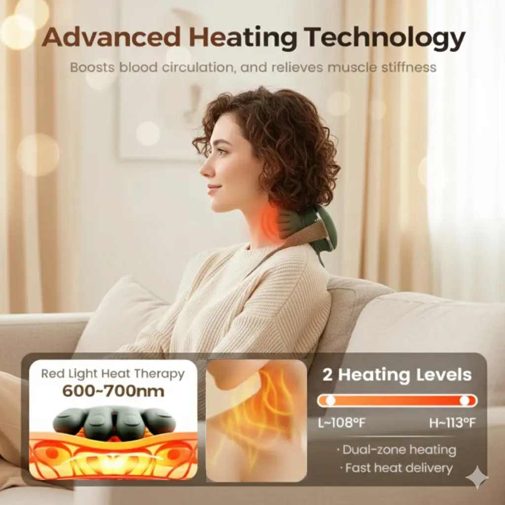 Avoa Life Human Touch Heated Neck & Shoulder Massager-funtions2